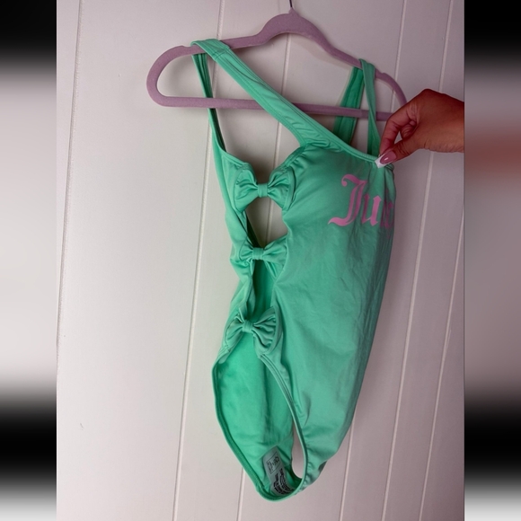 JUICY COUTURE mint Green Side Bows One Piece Bathing Suit - Picture 3 of 8